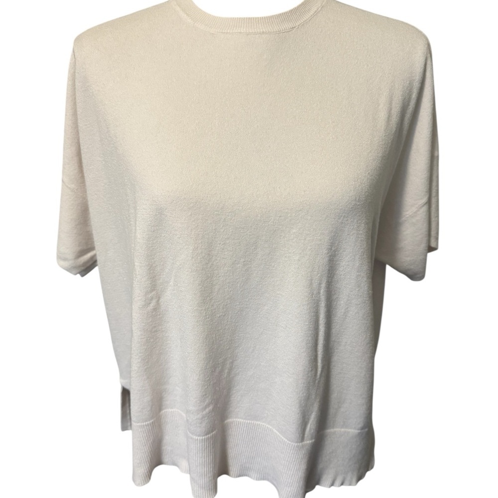 Splendid Cream Relaxed Short Sleeve Tee